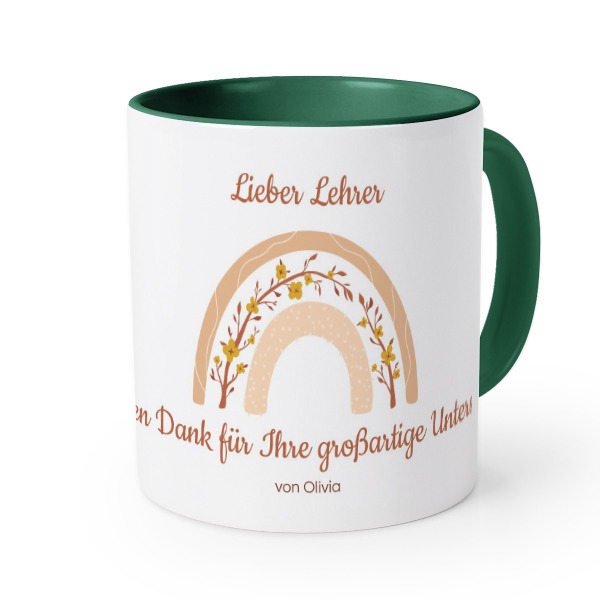 Farbige Tasse dunkelgrün