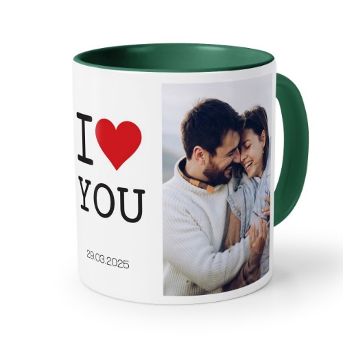 Farbige Tasse dunkelgrün