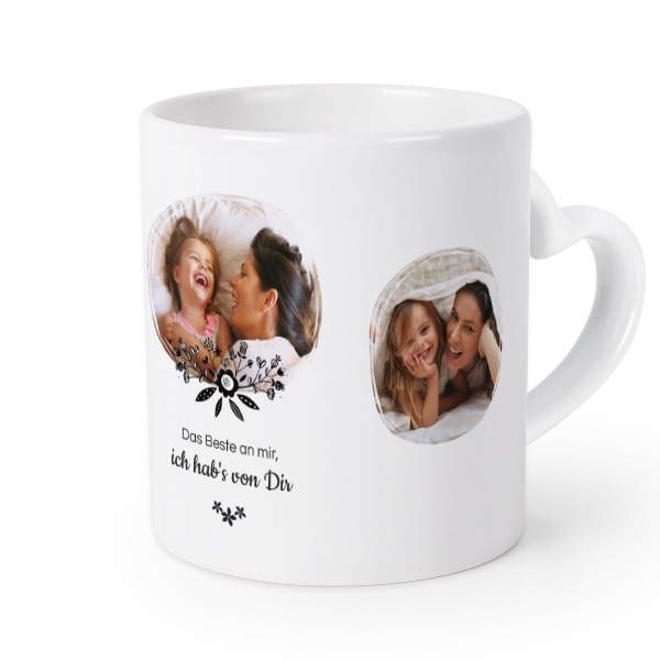 Herztasse mit Foto personalisiert