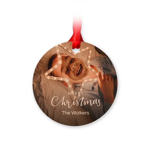 Wooden Christmas ornaments Circle - set of 4