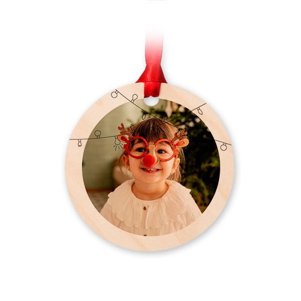 Wooden Christmas ornaments Circle - set of 4