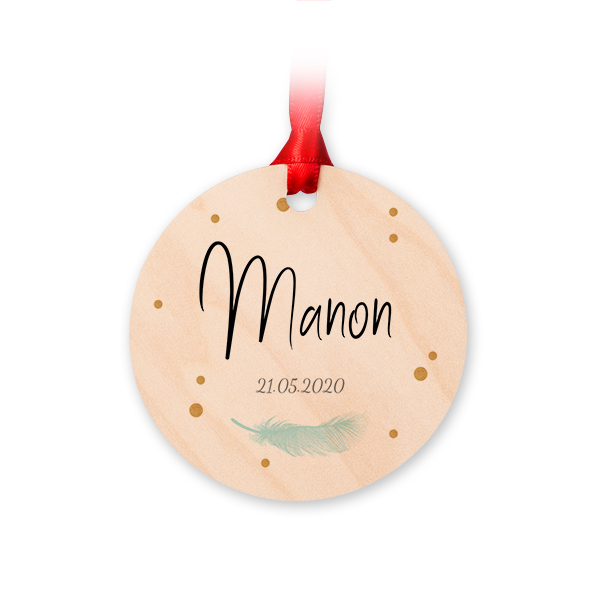 Wooden Christmas ornaments Circle - set of 4