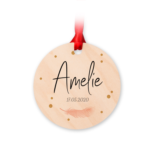 Wooden Christmas ornaments Circle - set of 4