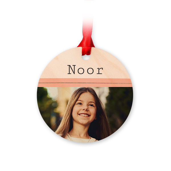 Houten kersthangers Rond (Set van 4)