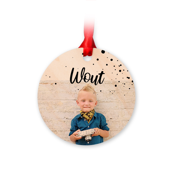 Wooden Christmas ornaments Circle - set of 4