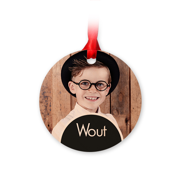 Wooden Christmas ornaments Circle - set of 4