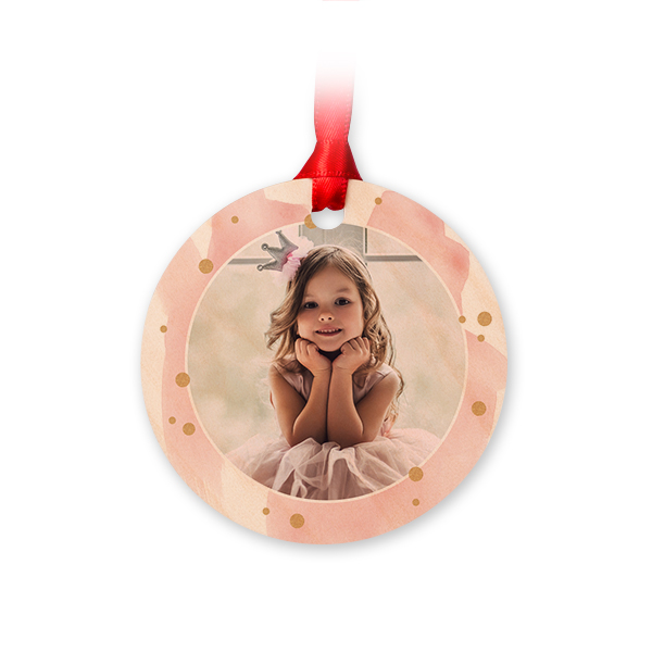 Wooden Christmas ornaments Circle - set of 4