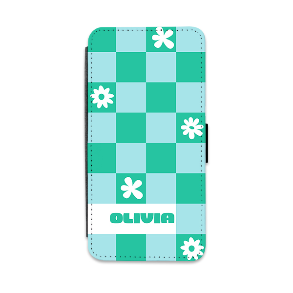 Checkerboard Flowers - Text Only