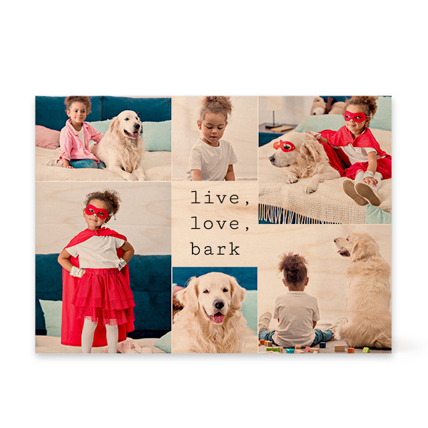 Rektangulær fotoblok af træ Rektangulær fotoblok af træ