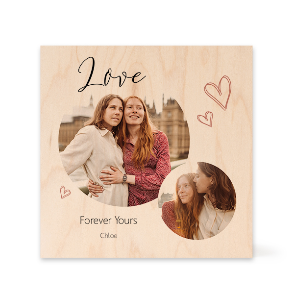 Houten fotoblok vierkant Houten fotoblok vierkant