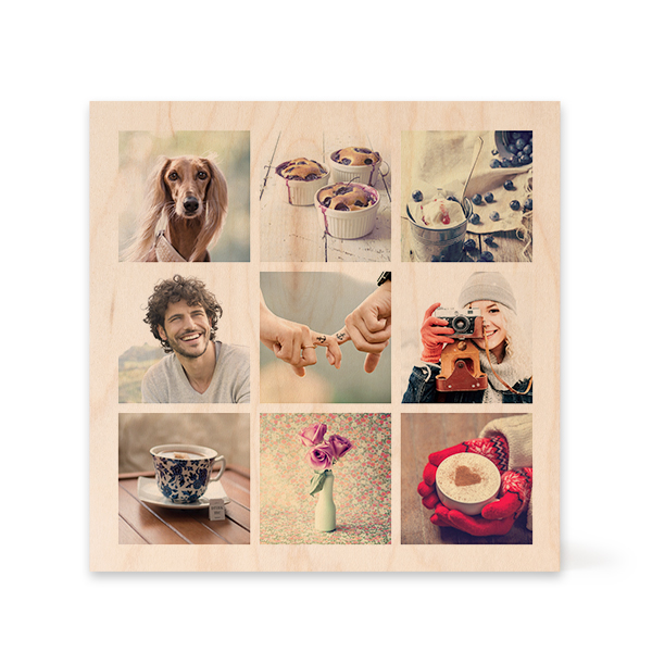 Houten fotoblok vierkant Houten fotoblok vierkant