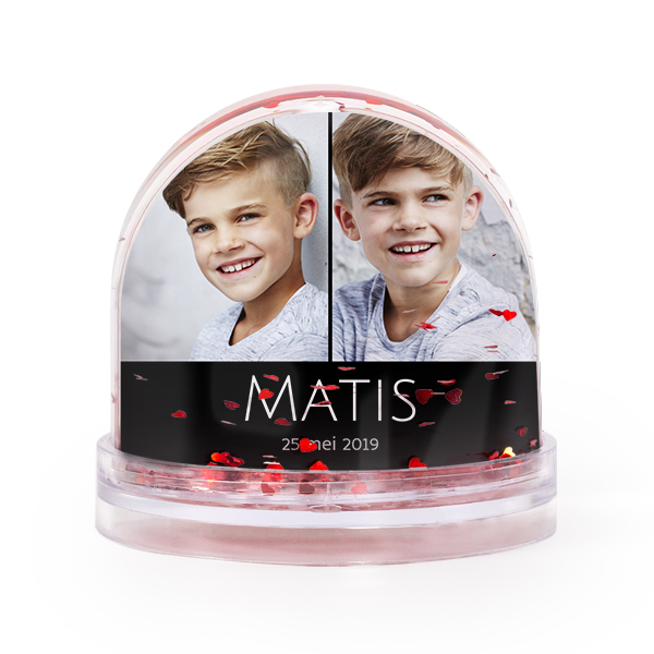Boule à neige avec cœurs Boule à neige avec cœurs