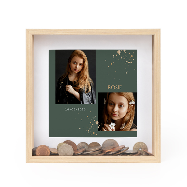 Piggy Bank Square Wood Piggy Bank Square Wood