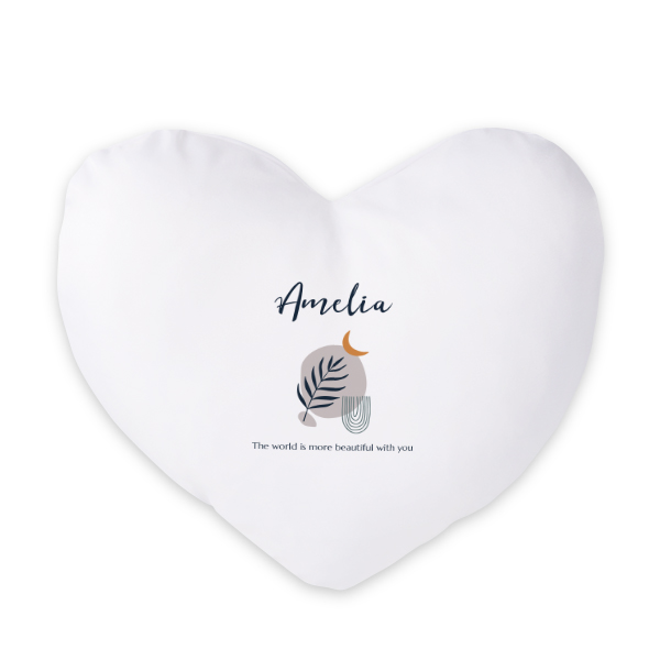 Polyester Cushion Cover and Filling Heart with Front Print