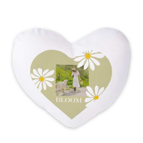 Coussin satiné coeur imprimé sur 1 côté