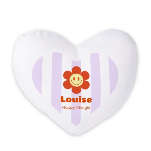 Coussin satiné coeur imprimé sur 1 côté