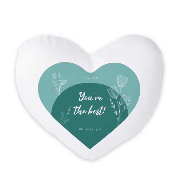 Coussin satiné coeur imprimé sur 1 cÎté Coussin satiné coeur imprimé sur 1 cÎté