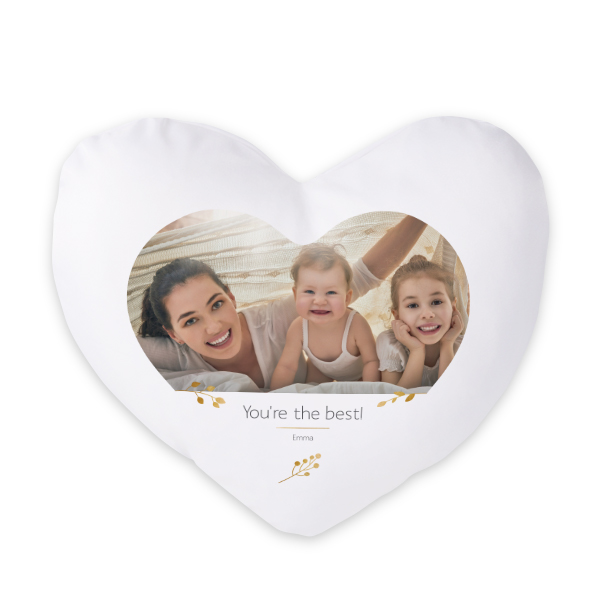 Coussin satiné coeur imprimé sur 1 côté Coussin satiné coeur imprimé sur 1 côté