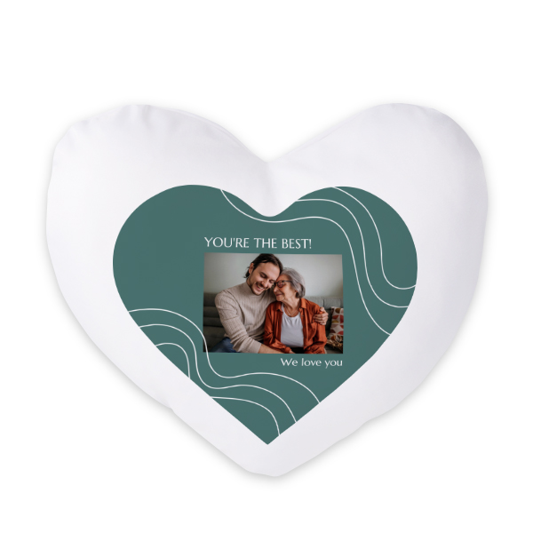 Polyester Cushion Cover and Filling Heart with Front Print