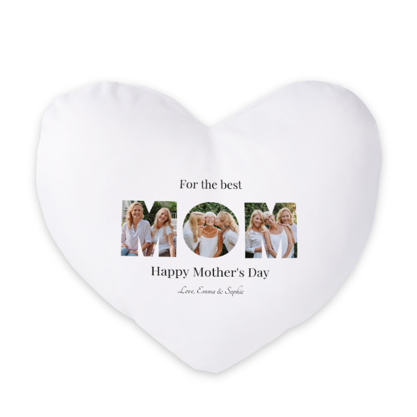 Polyester Cushion Cover and Filling Heart with Front Print