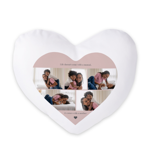 Polyester Cushion Cover and Filling Heart with Front Print