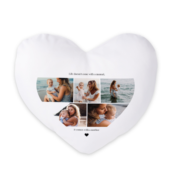 Coussin satiné coeur imprimé sur 1 côté Coussin satiné coeur imprimé sur 1 côté
