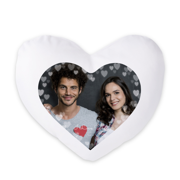 Polyester Cushion Cover and Filling Heart with Front Print