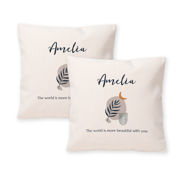 Coussin en polylin carré M imprimée recto-verso Coussin en polylin carré M imprimée recto-verso