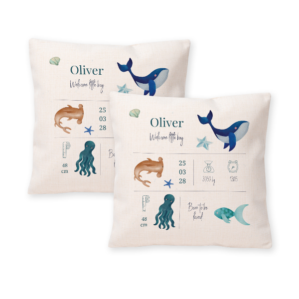 Coussin en polylin carré M imprimée recto-verso Coussin en polylin carré M imprimée recto-verso