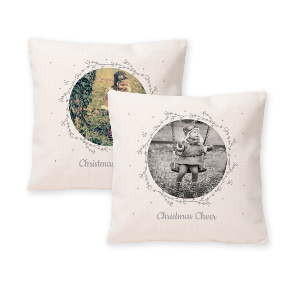 Polylinnen kussensloop met vulling vierkant M met print op voor- en achterkant Polylinnen kussensloop met vulling vierkant M met print op voor- en achterkant