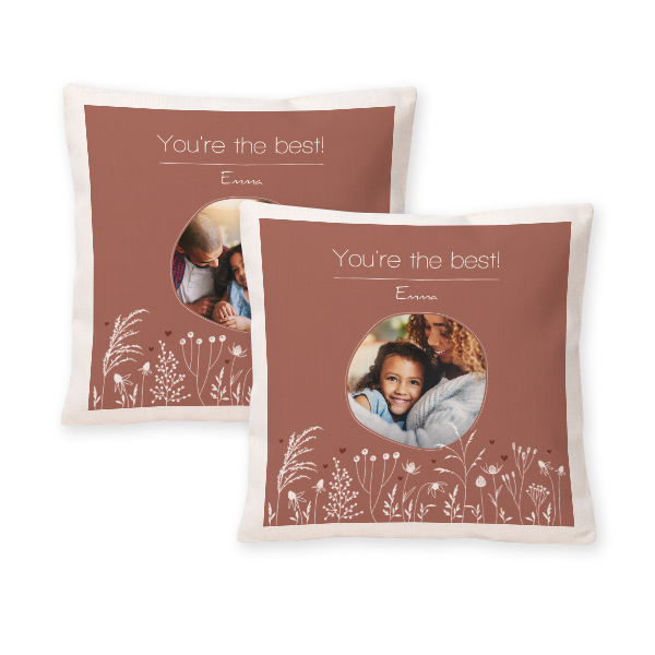 Coussin en polylin carré M  imprimée recto-verso