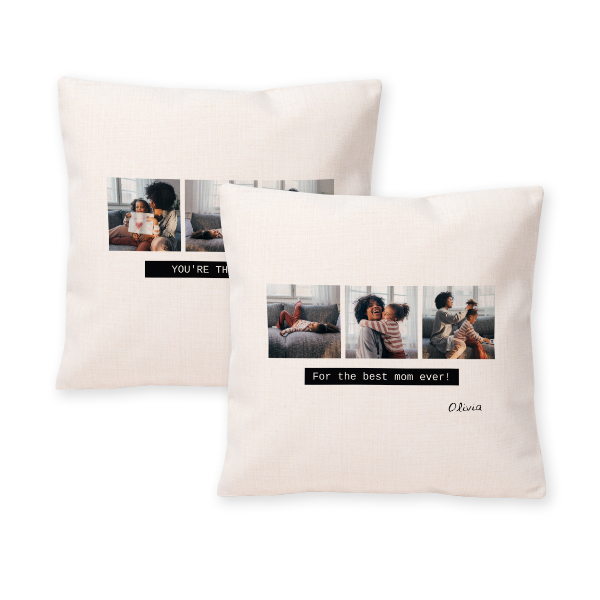 Coussin en polylin carré M  imprimée recto-verso