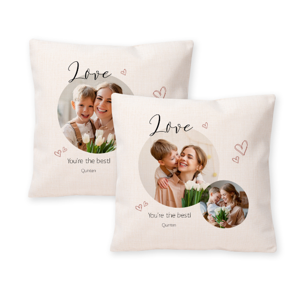 Coussin en polylin carré M imprimée recto-verso Coussin en polylin carré M imprimée recto-verso