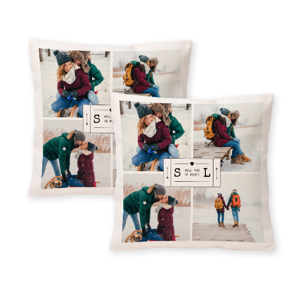 Coussin en polylin carré M imprimée recto-verso Coussin en polylin carré M imprimée recto-verso