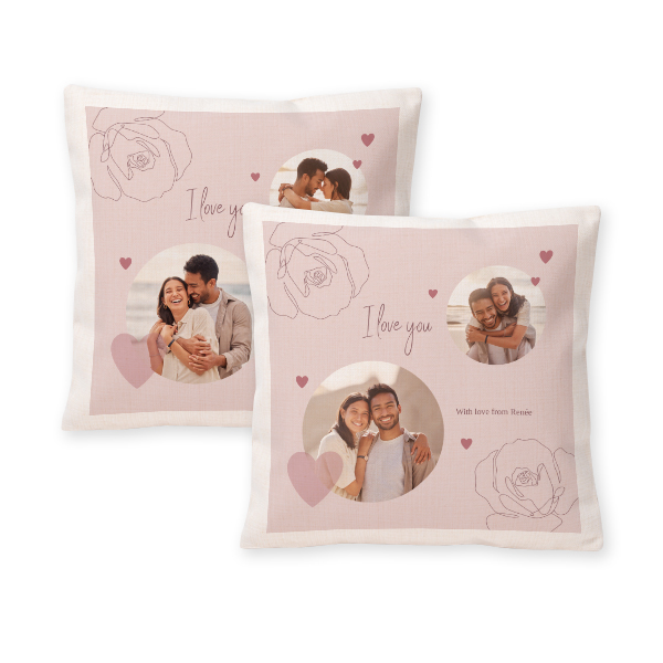 Coussin en polylin carré M imprimée recto-verso Coussin en polylin carré M imprimée recto-verso