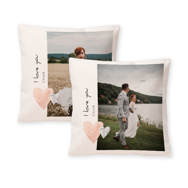 Coussin en polylin carré M imprimée recto-verso Coussin en polylin carré M imprimée recto-verso