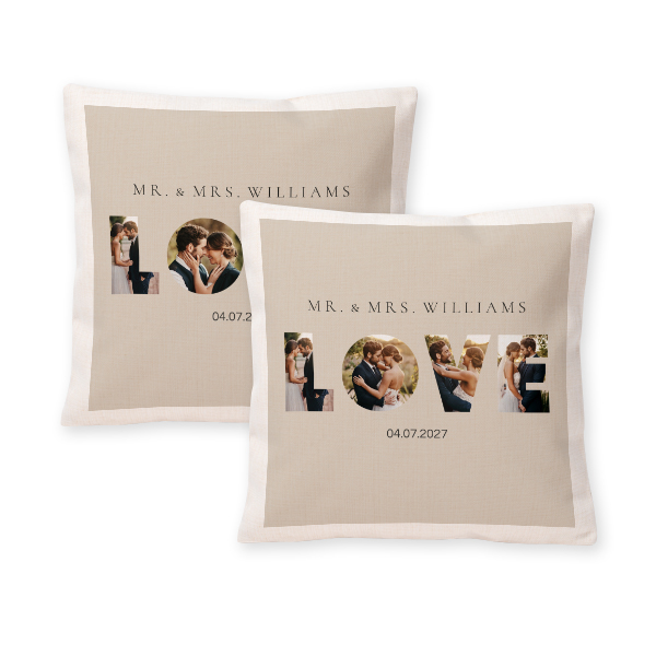 Polylinen Cushion Cover and Filling Square M with Front & Back Print