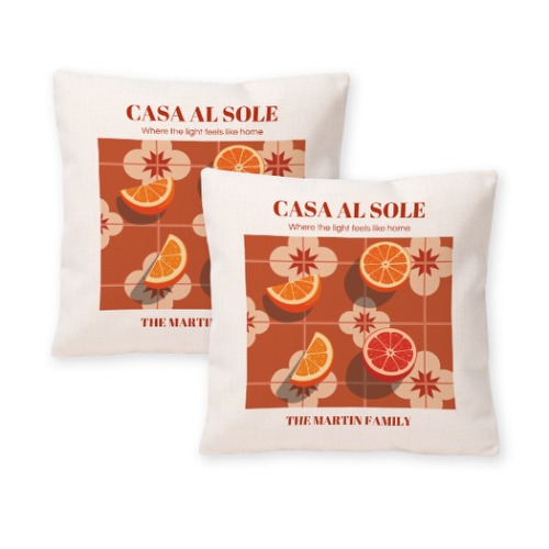 Polylinnen kussensloop vierkant M voor- en achterkant bedrukking