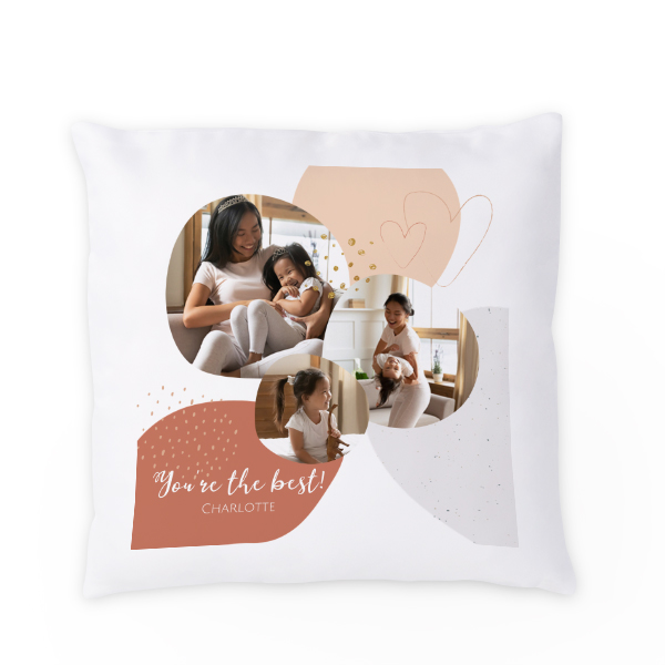Polyester kussensloop met vulling vierkant M met print op de voorkant