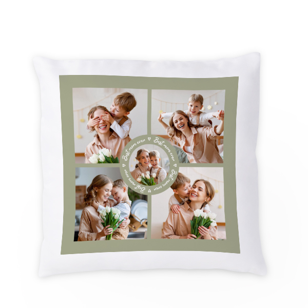 Polyester kussensloop met vulling vierkant M met print op de voorkant