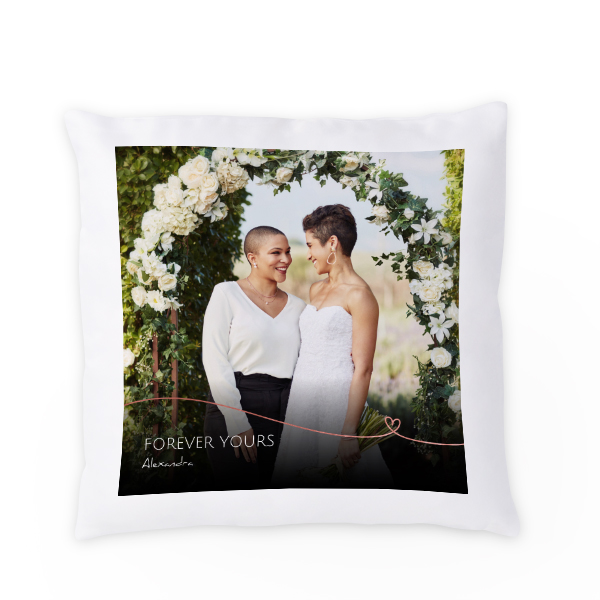 Polyester kussensloop met vulling vierkant M met print op de voorkant