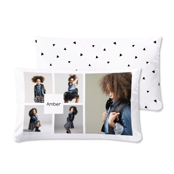 Polyester kussensloop met vulling liggend voor- en achterkant Polyester kussensloop met vulling liggend voor- en achterkant