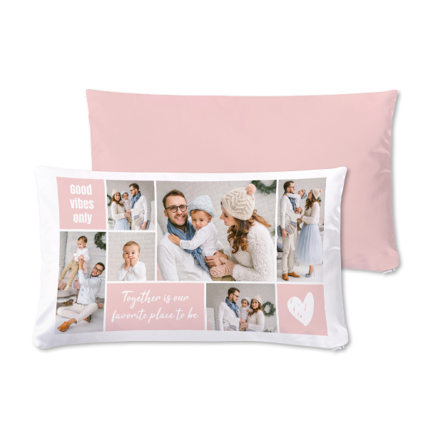 Polyester kussensloop met vulling liggend voor- en achterkant