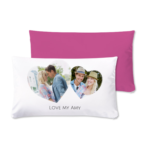Polyester kussensloop met vulling liggend voor- en achterkant