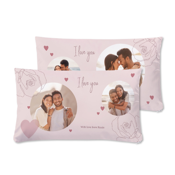 Coussin satiné paysage M  imprimé recto-verso