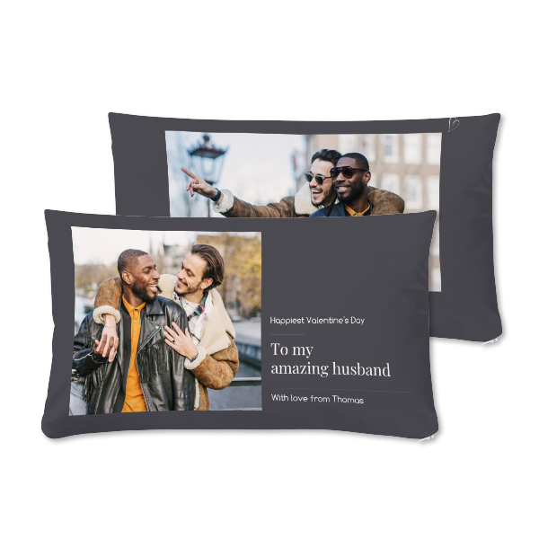 Coussin satiné paysage M  imprimé recto-verso