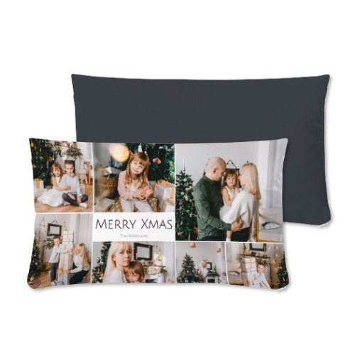 Kuddfodral i polyester, Liggande M med tryck på fram- & baksida