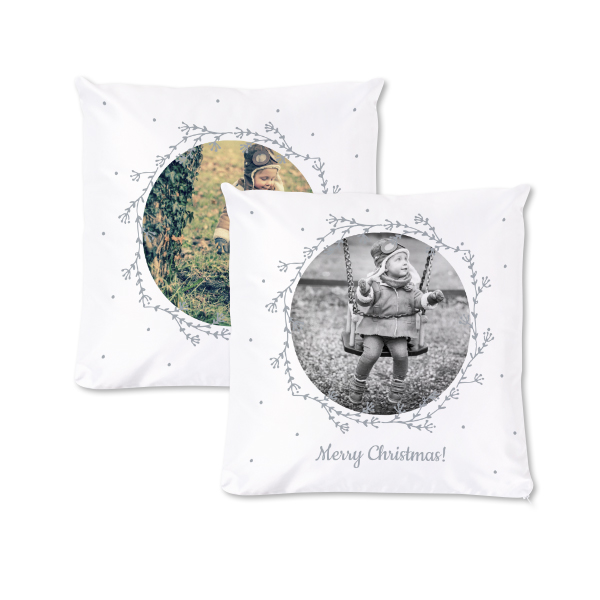 Polyester kussensloop met vulling vierkant M voor- en achterkant Polyester kussensloop met vulling vierkant M voor- en achterkant