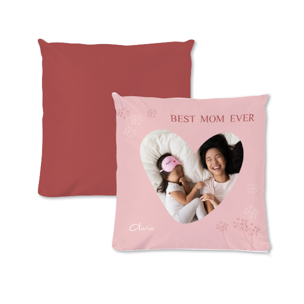 Polyester kussen met vulling vierkant M voor- en achterkant bedrukking