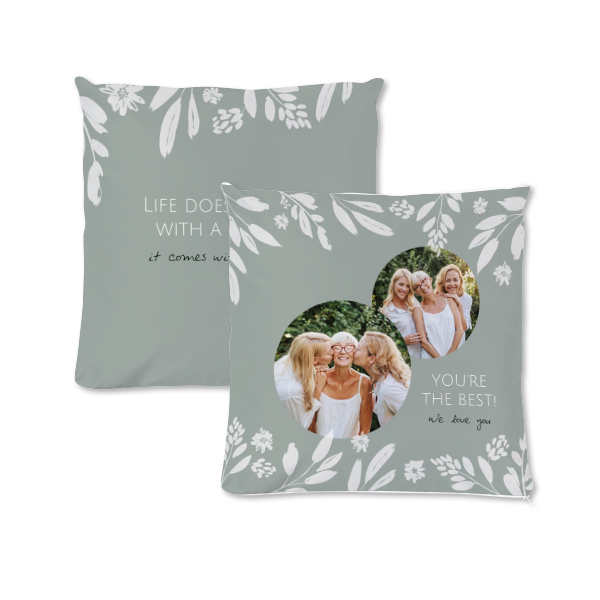 Polyester kussensloop met vulling vierkant M voor- en achterkant